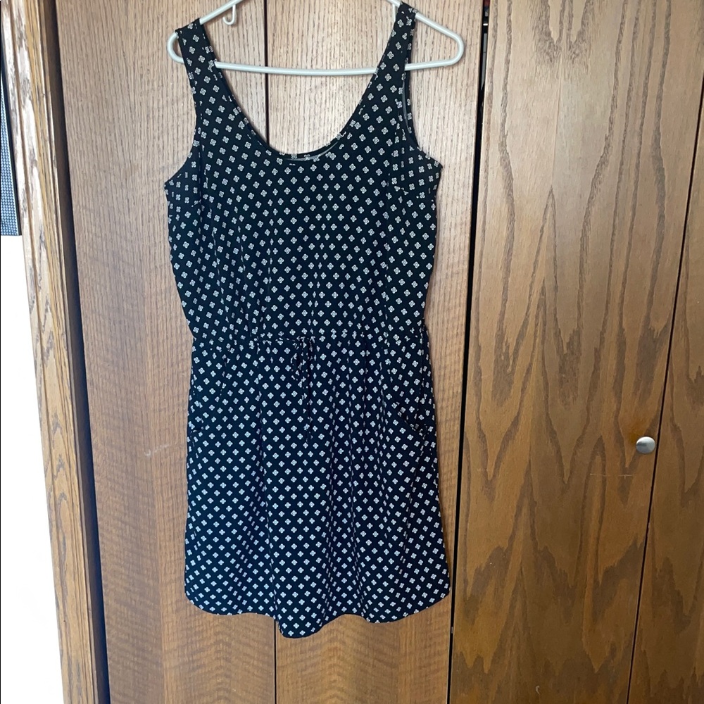 GAP Black and White Patterned Sleeveless Dress